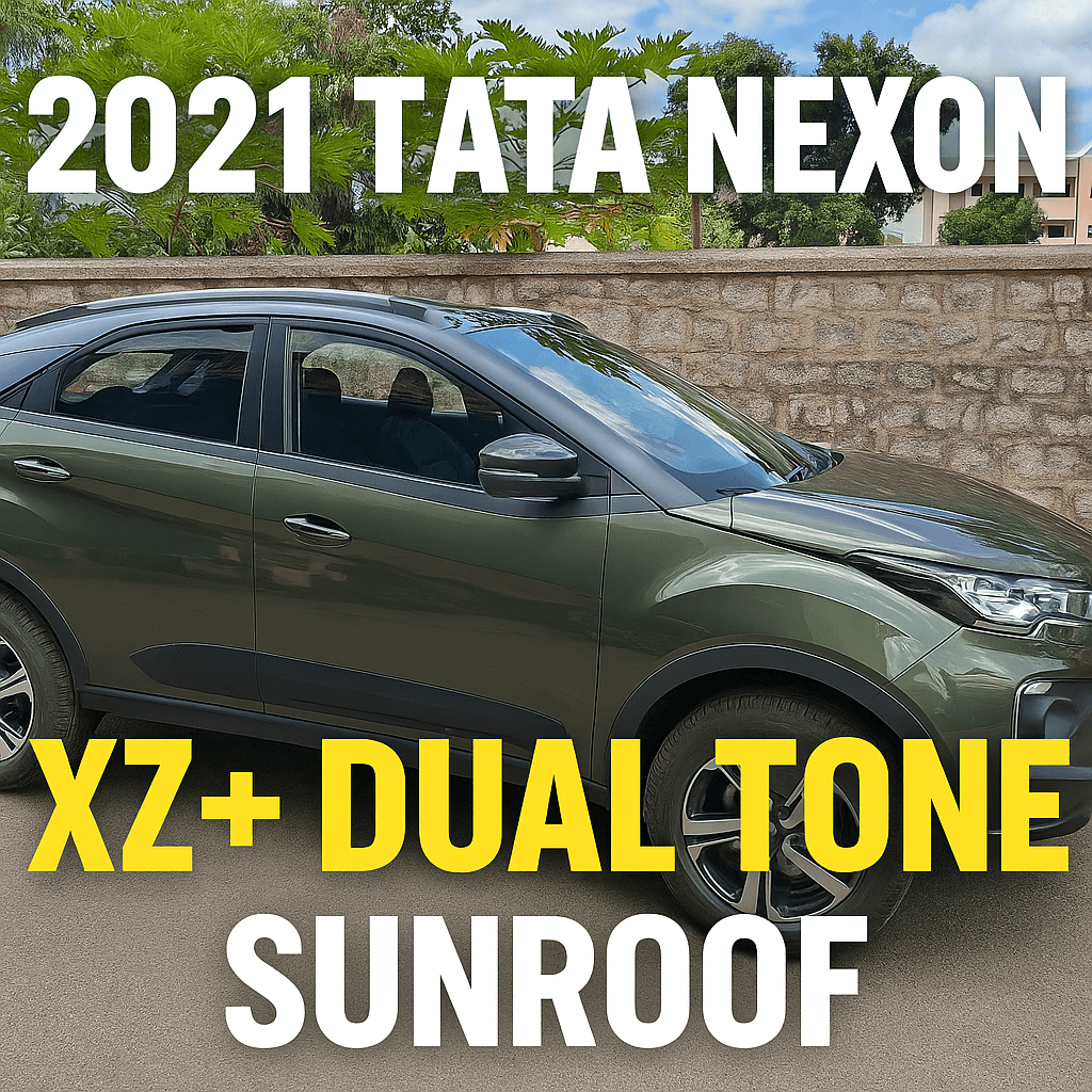 2021 Tata Nexon XZ+ Dual Tone for Sale in Bangalore – Fully Loaded with Sunroof & Features!